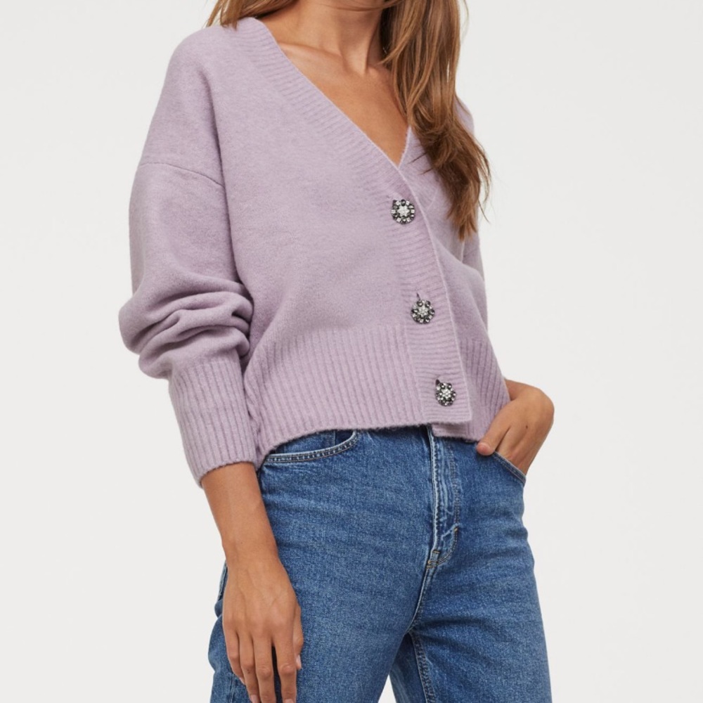 Purple cardigan
